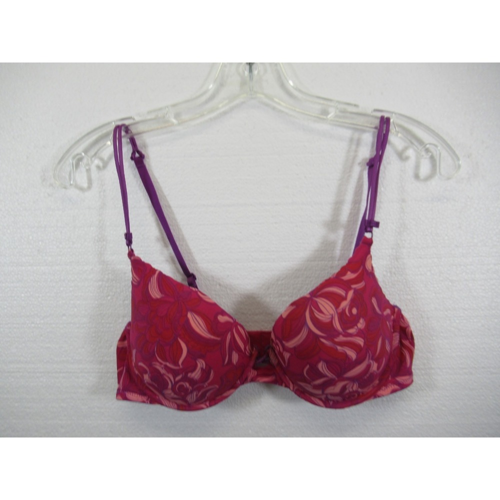 Lily of France Groovy Seamless Push Up Bra 36B Pink/Purple UW Padded 2111780